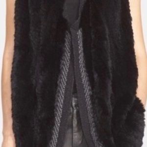 Vince Genuine Rex Rabbit Fur Sweater Back Vest